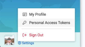 Personal Access Token dropdown