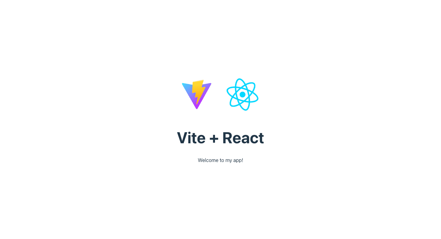 Rendering the default Vite.js landing page