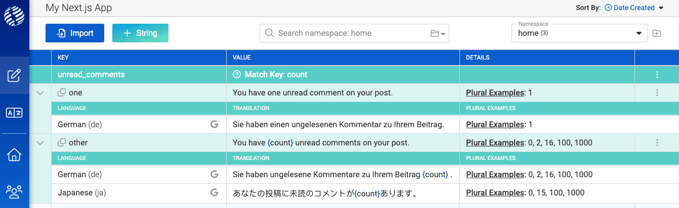 Expanding the translations on the "one" form to show that Japanese doesn't have a translation