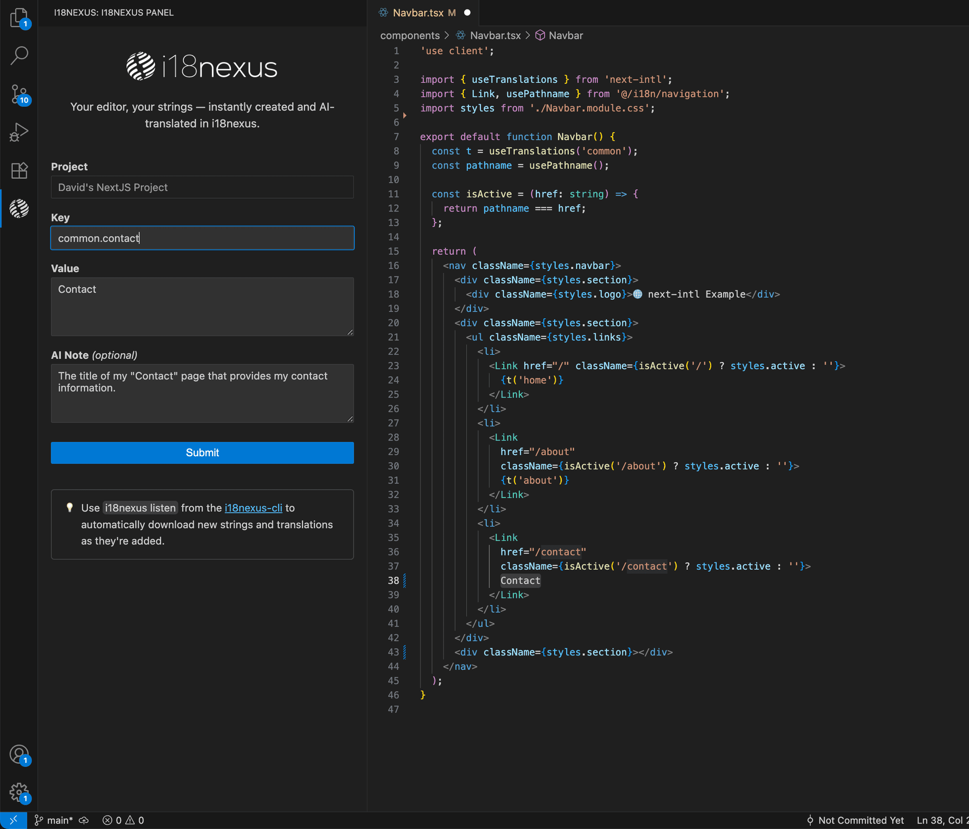 i18nexus VSCode Extension