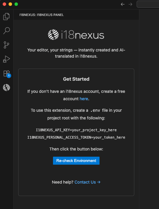 Installing the i18nexus extension