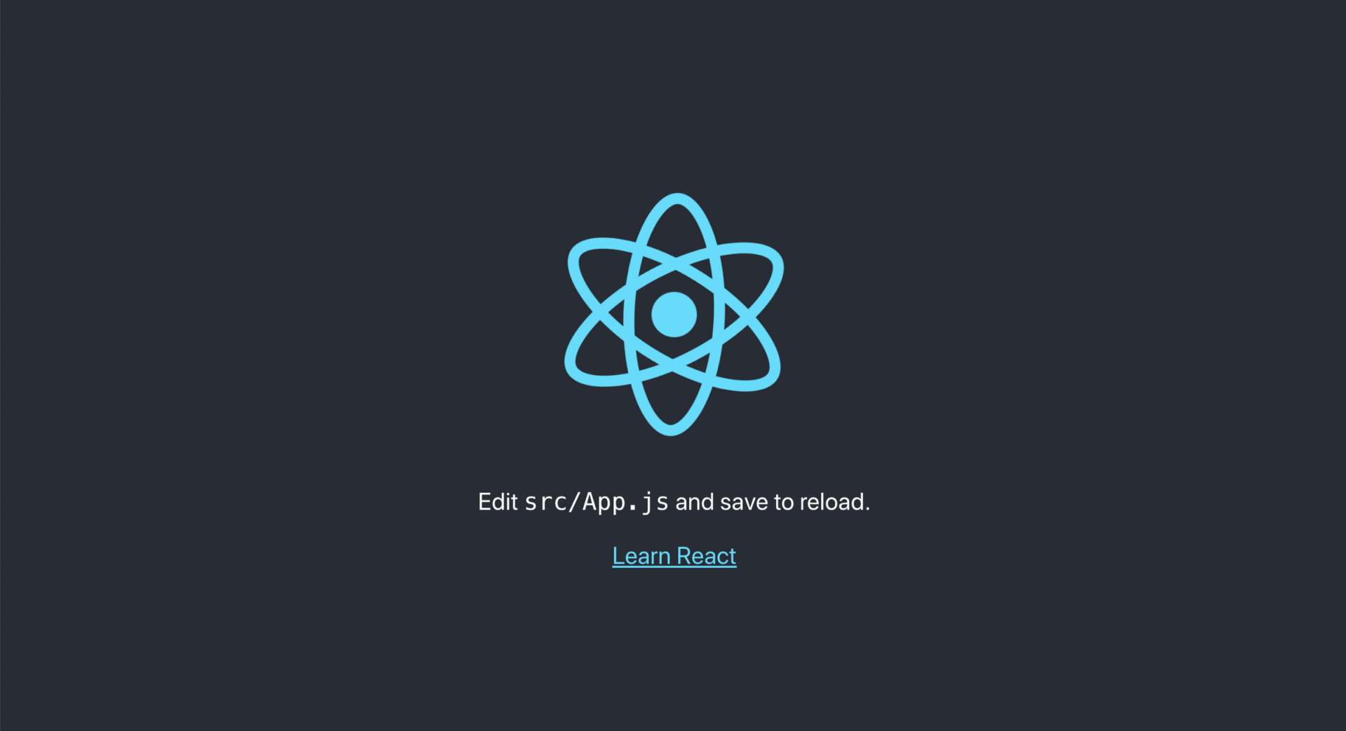 Default create-react-app page with hardcoded strings